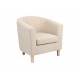 Πολυθρόνα "TRONMO" από ύφασμα σε κρεμ/φυσικό χρώμα 75x69x75
