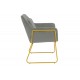Πολυθρόνα "MIRA" από βελούδο/μέταλλο σε γκρι/χρυσό χρώμα 65x69x86