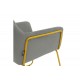 Πολυθρόνα "MIRA" από βελούδο/μέταλλο σε γκρι/χρυσό χρώμα 65x69x86
