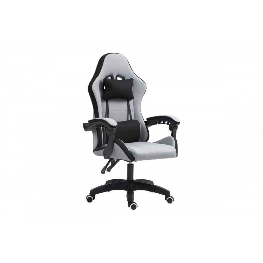 Καρέκλα γραφείου gaming "GLINE" από ύφασμα/pp σε γκρι/μαύρο χρώμα 60x59x118