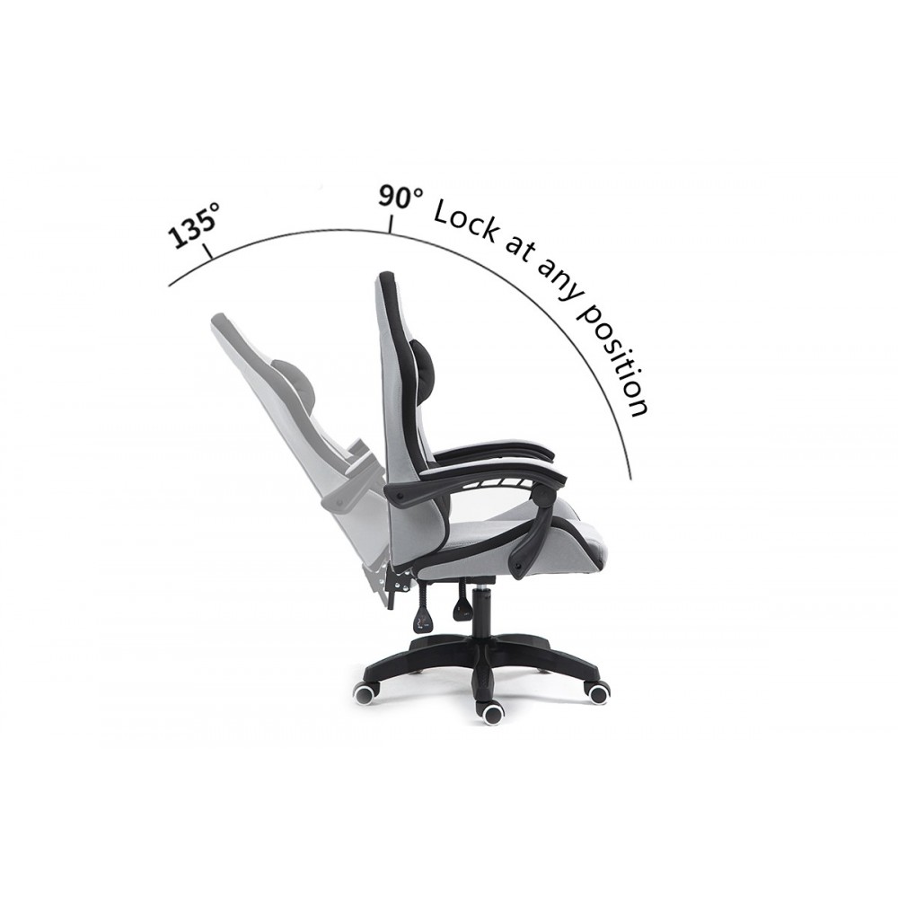 Καρέκλα γραφείου gaming "GLINE" από ύφασμα/pp σε γκρι/μαύρο χρώμα 60x59x118