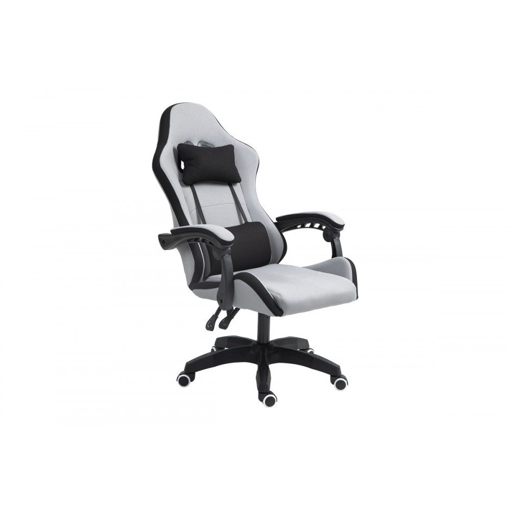 Καρέκλα γραφείου gaming "GLINE" από ύφασμα/pp σε γκρι/μαύρο χρώμα 60x59x118