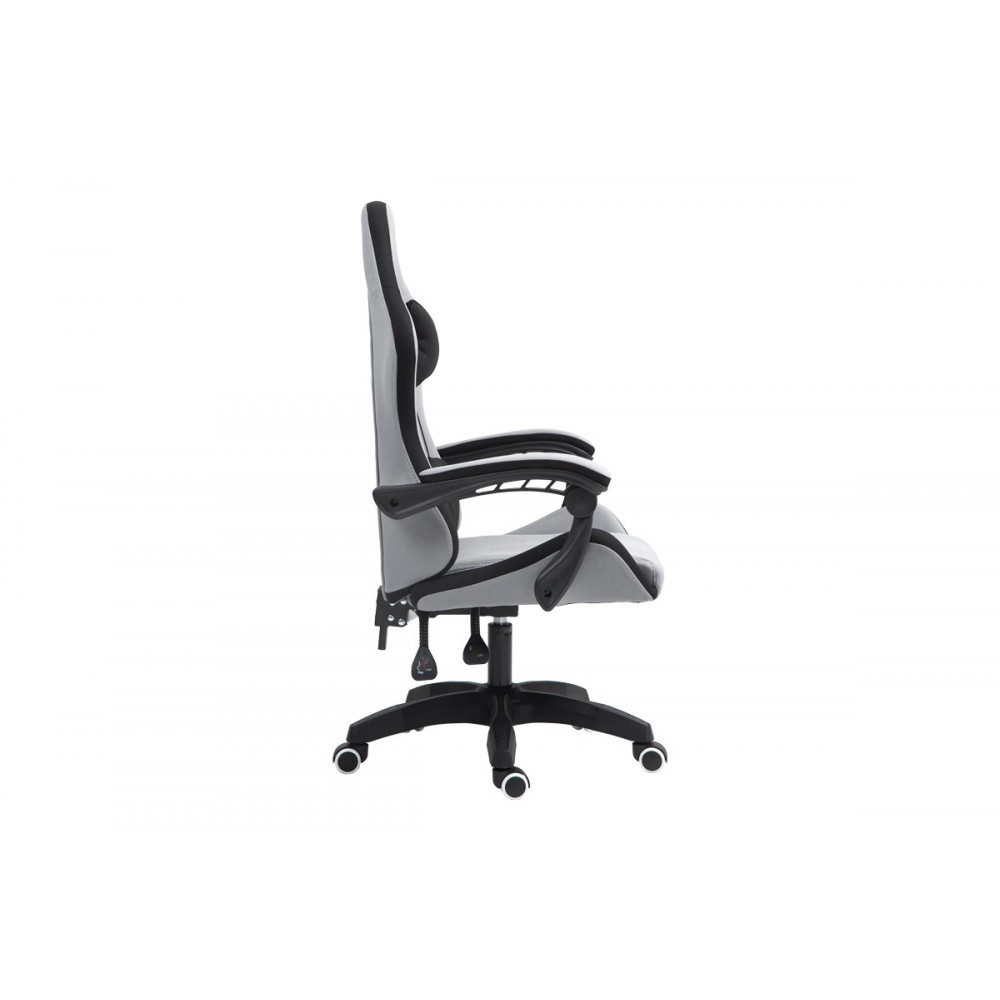 Καρέκλα γραφείου gaming "GLINE" από ύφασμα/pp σε γκρι/μαύρο χρώμα 60x59x118