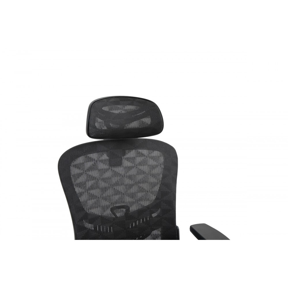 Καρέκλα γραφείου "MERGI" από mesh ύφασμα σε μαύρο χρώμα 62x63x120