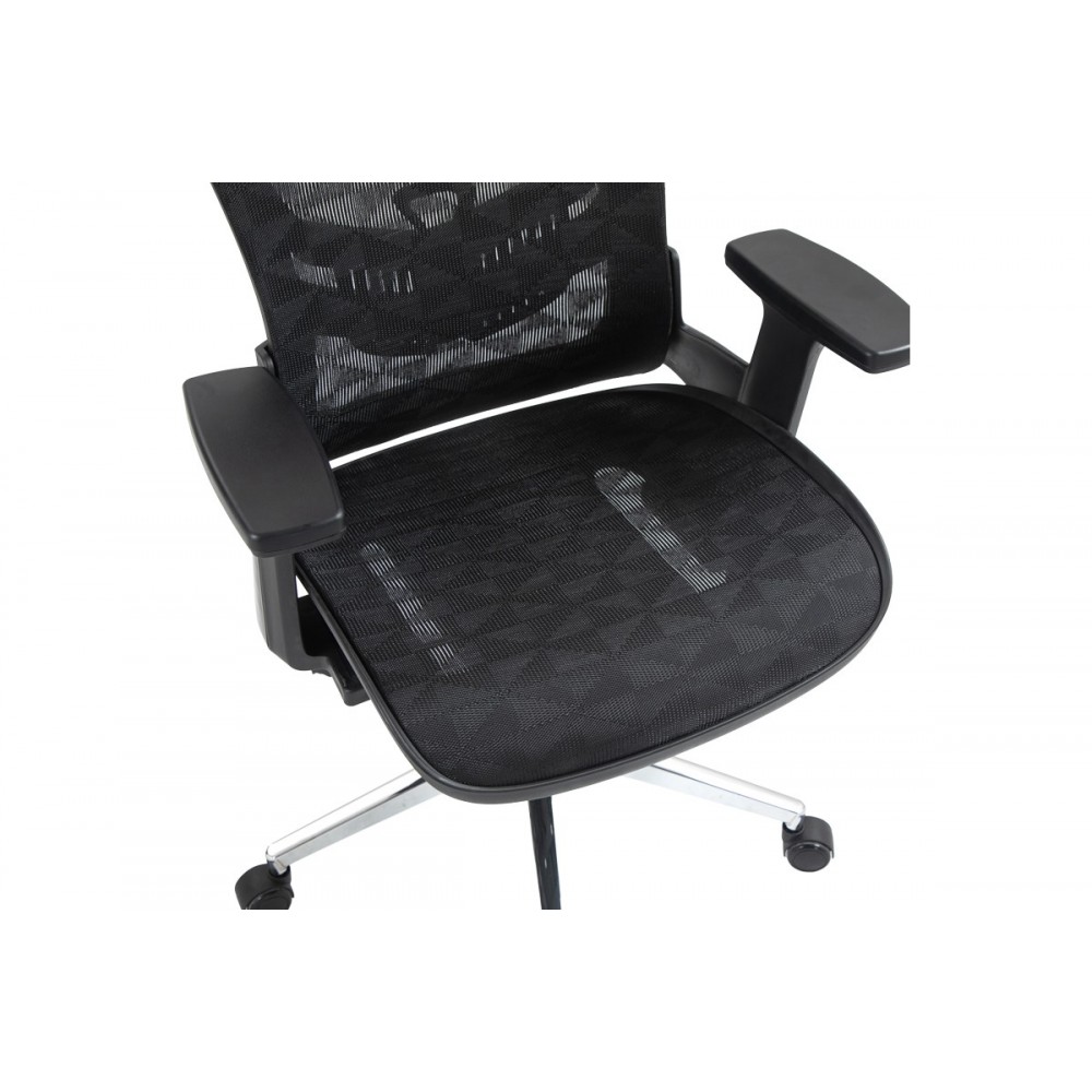 Καρέκλα γραφείου "MERGI" από mesh ύφασμα σε μαύρο χρώμα 62x63x120