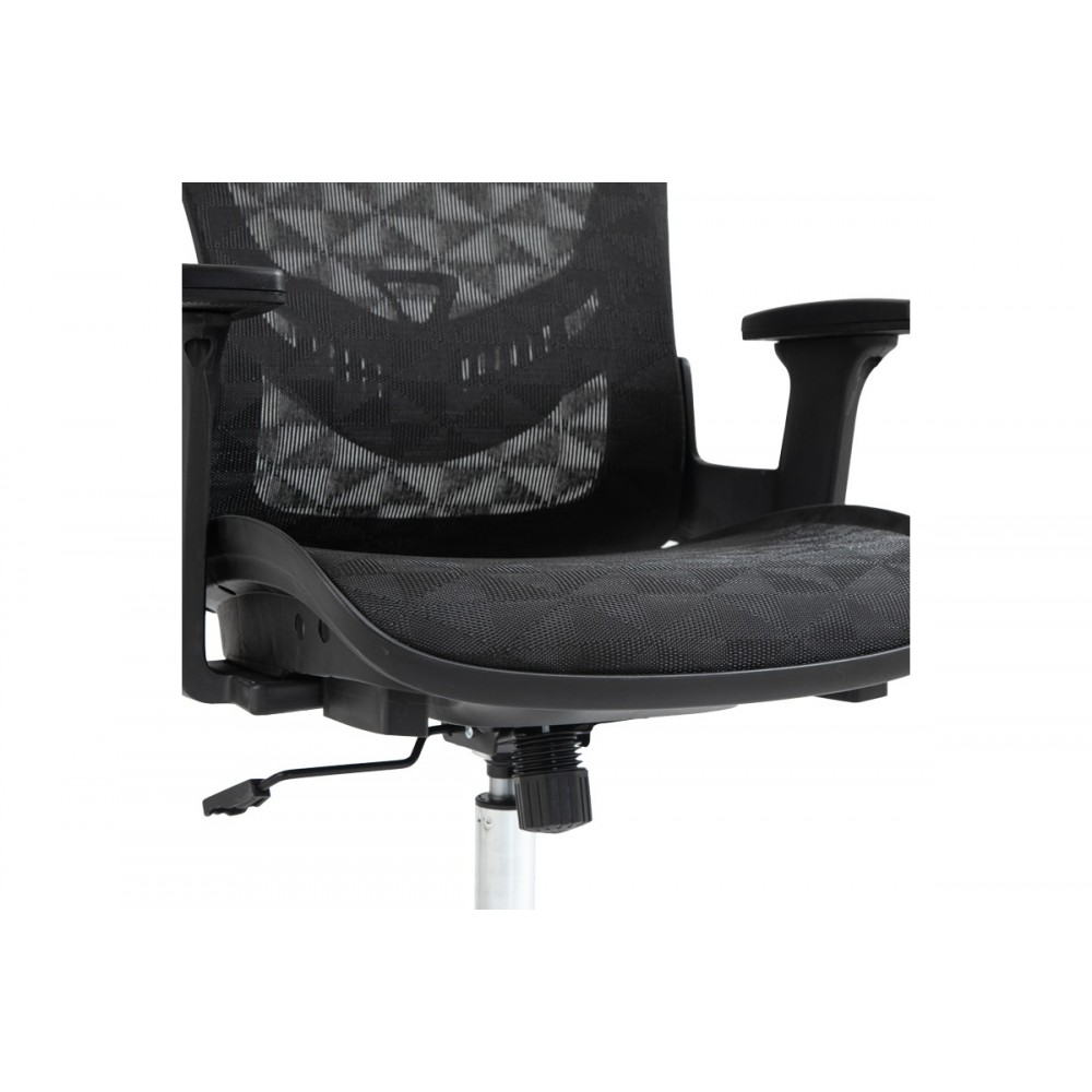 Καρέκλα γραφείου "MERGI" από mesh ύφασμα σε μαύρο χρώμα 62x63x120