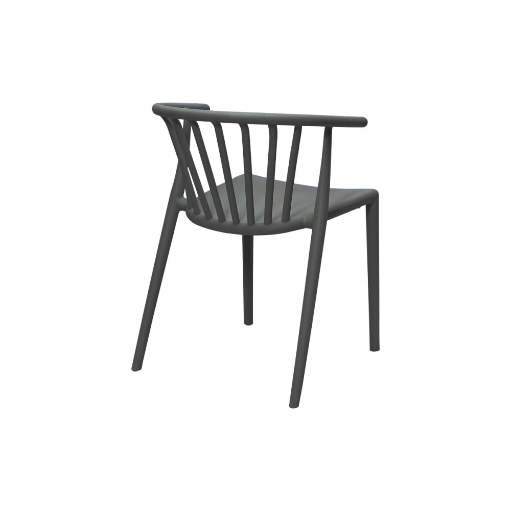 Πολυθρόνα "ZELMA" από πολυπροπυλένιο σε ανθρακί χρώμα 55x53x73