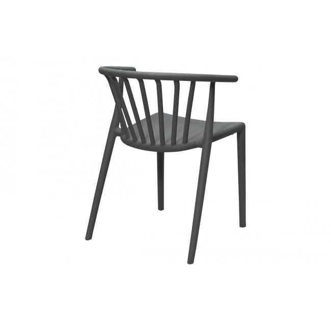 Πολυθρόνα "ZELMA" από πολυπροπυλένιο σε ανθρακί χρώμα 55x53x73