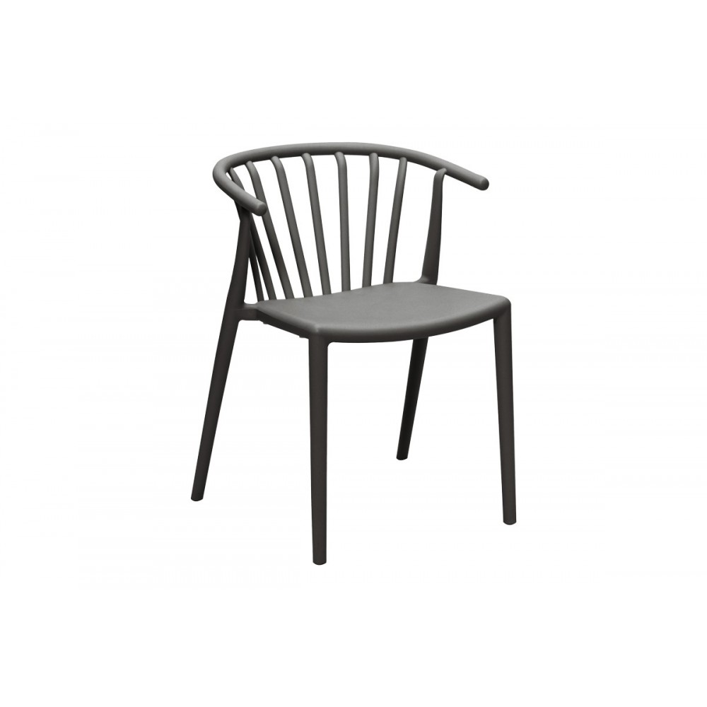 Πολυθρόνα "ZELMA" από πολυπροπυλένιο σε ανθρακί χρώμα 55x53x73