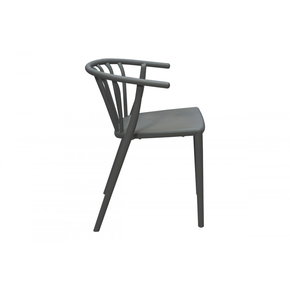 Πολυθρόνα "ZELMA" από πολυπροπυλένιο σε ανθρακί χρώμα 55x53x73