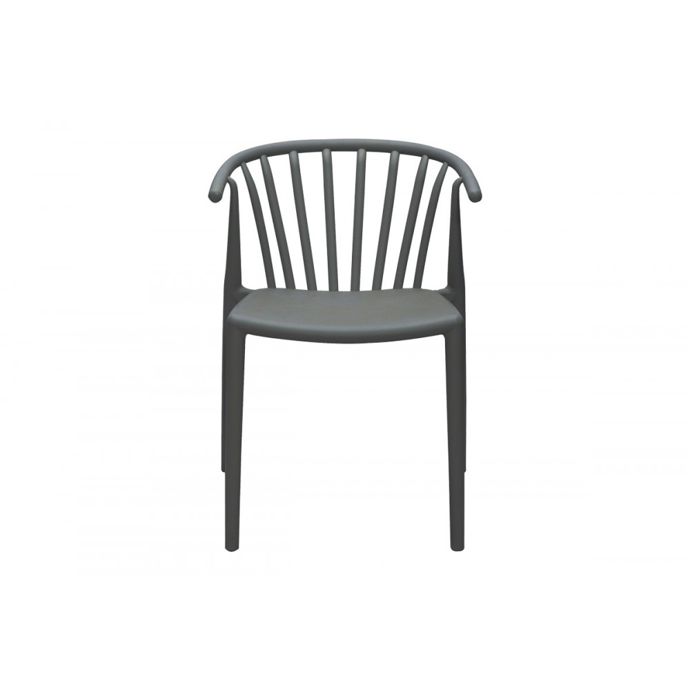 Πολυθρόνα "ZELMA" από πολυπροπυλένιο σε ανθρακί χρώμα 55x53x73