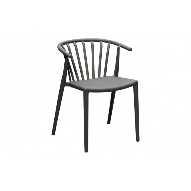 Πολυθρόνα "ZELMA" από πολυπροπυλένιο σε ανθρακί χρώμα 55x53x73