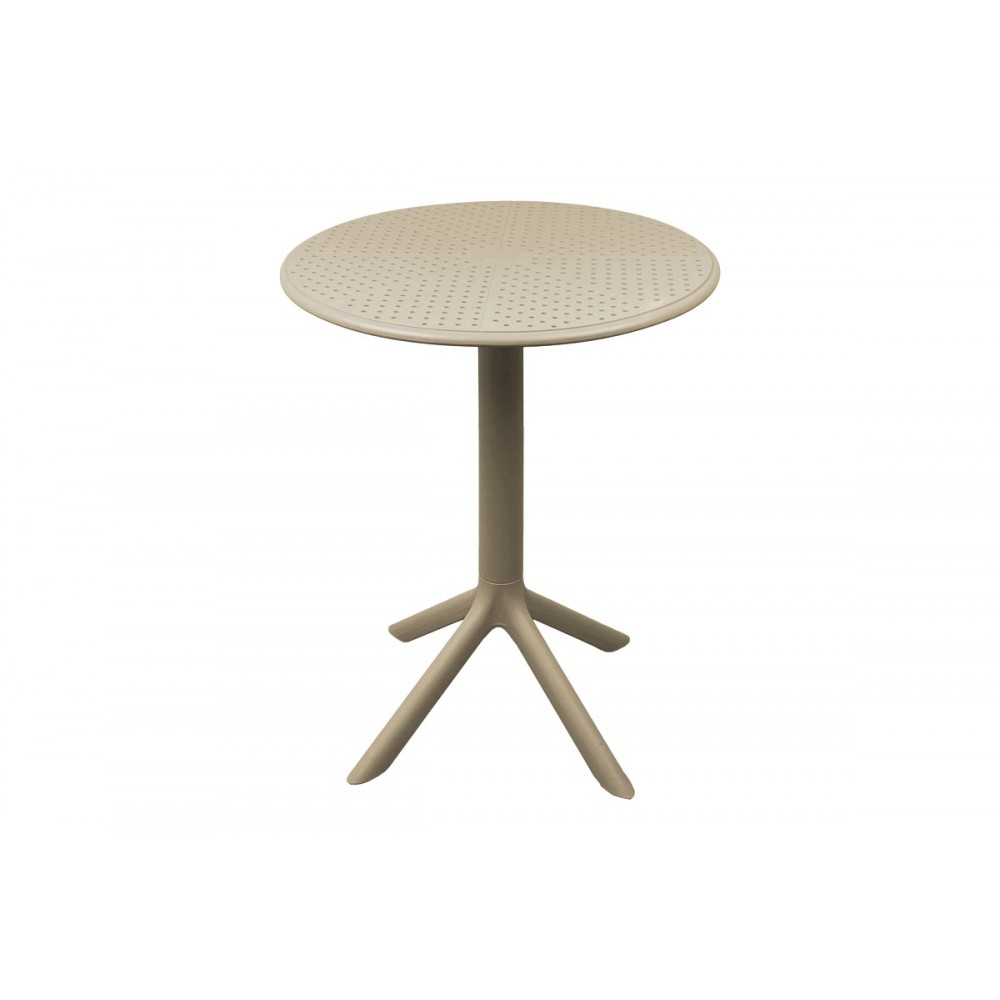 Τραπέζι "MERKON" από πολυπροπυλένιο σε χρώμα καπουτσίνο Φ60x75