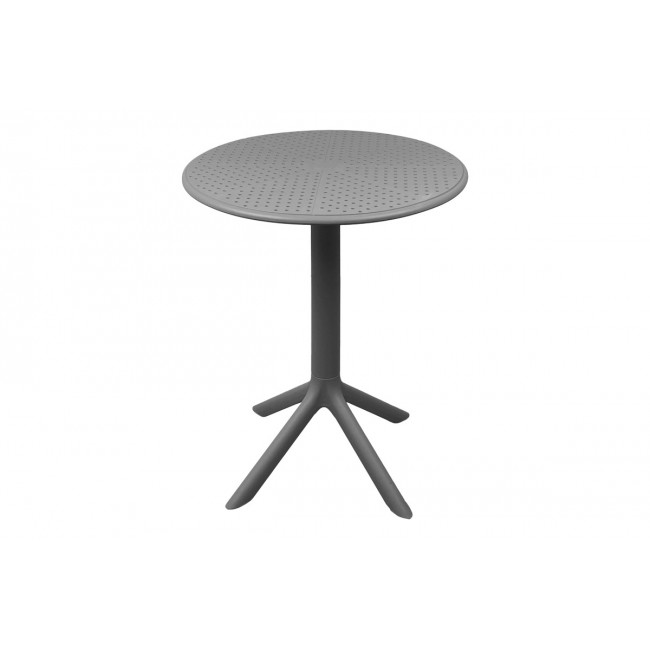 Τραπέζι "MERKON" από πολυπροπυλένιο σε χρώμα ανθρακί Φ60x75