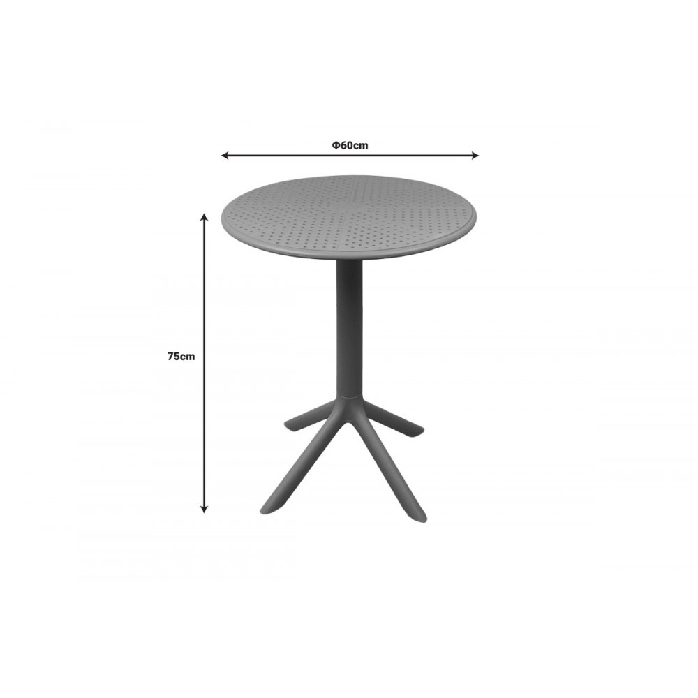 Τραπέζι "MERKON" από πολυπροπυλένιο σε χρώμα λευκό Φ60x75