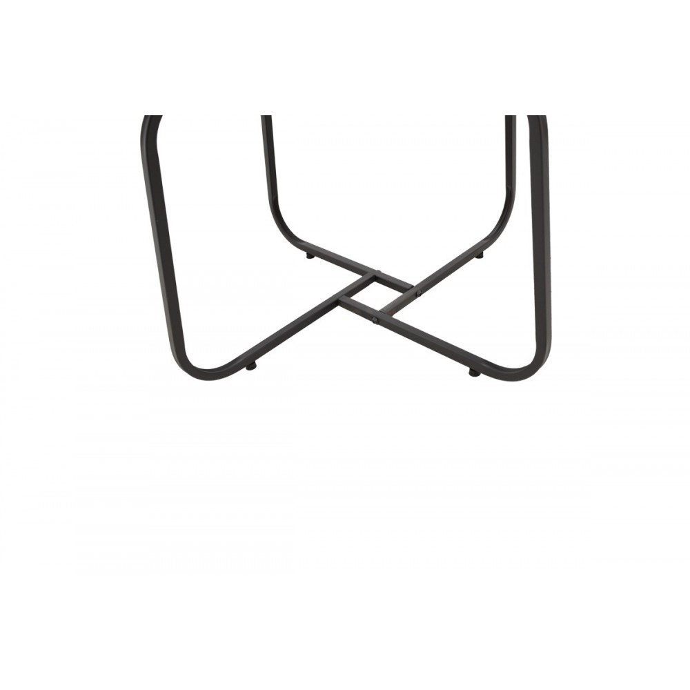 Tραπέζια σαλονιού 2τμχ "CRISMORY" από mdf/μέταλλο σε λευκό μαρμάρου/μαύρο χρώμα Φ70x46.5