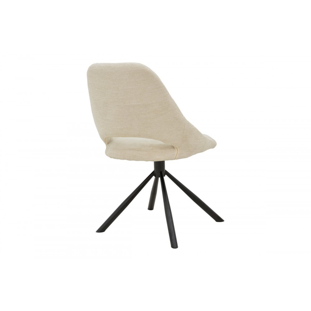 Καρέκλα "LUCIANO" από ύφασμα/μέταλλο σε κρεμ/μαύρο χρώμα 52x58x86