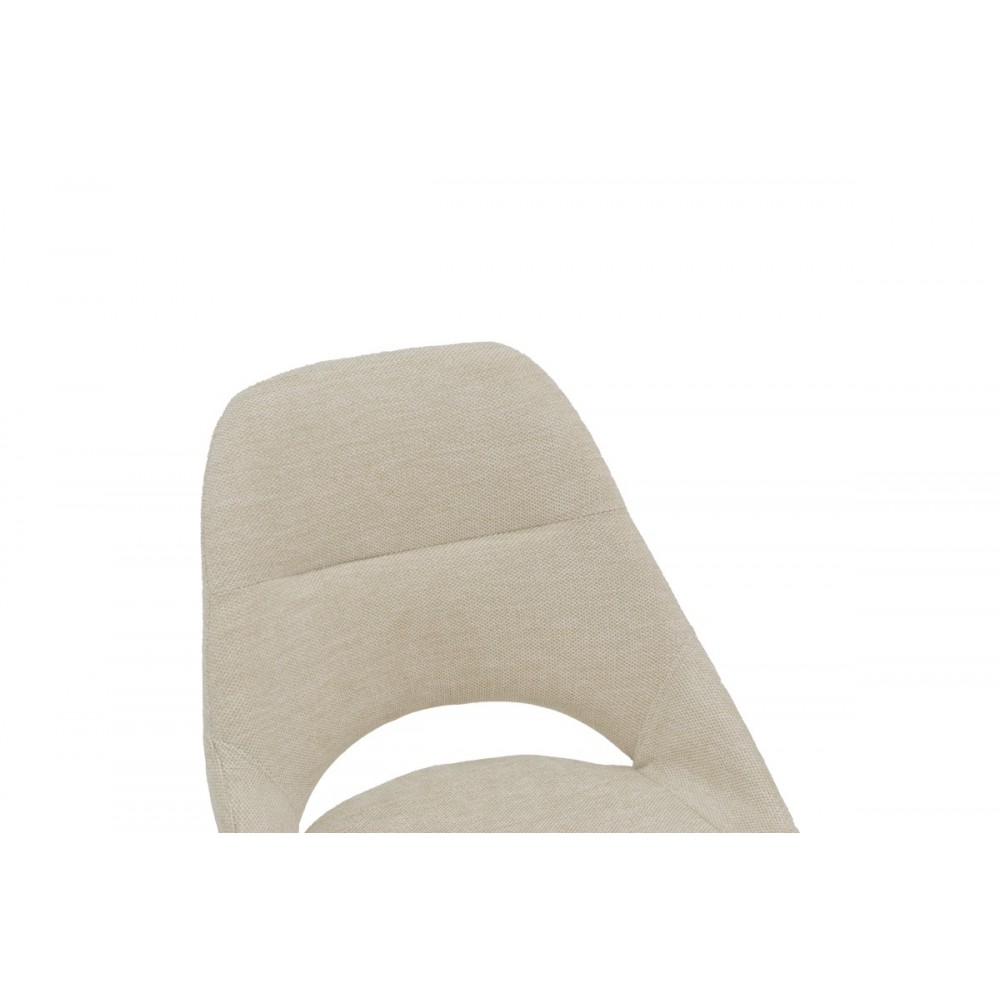 Καρέκλα "LUCIANO" από ύφασμα/μέταλλο σε κρεμ/μαύρο χρώμα 52x58x86