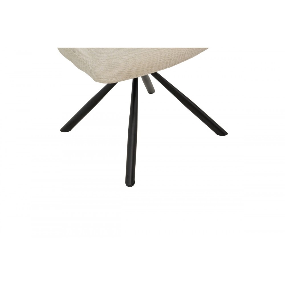 Καρέκλα "LUCIANO" από ύφασμα/μέταλλο σε κρεμ/μαύρο χρώμα 52x58x86