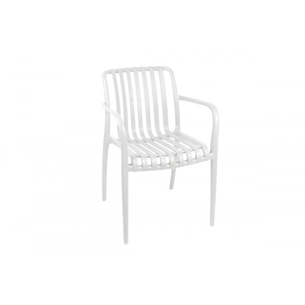 Πολυθρόνα "KARMEN" από pp σε λευκό χρώμα 58.5x54x80