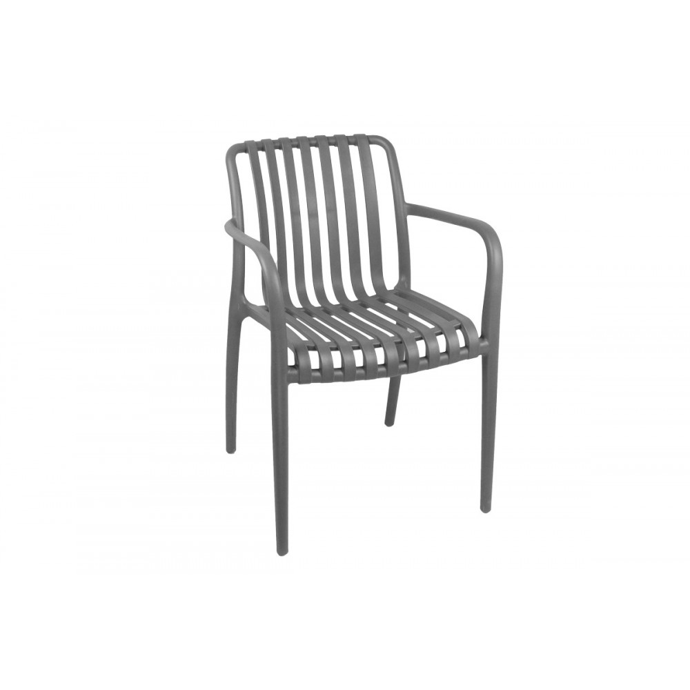 Πολυθρόνα "KARMEN" από pp σε ανθρακί χρώμα 58.5x54x80