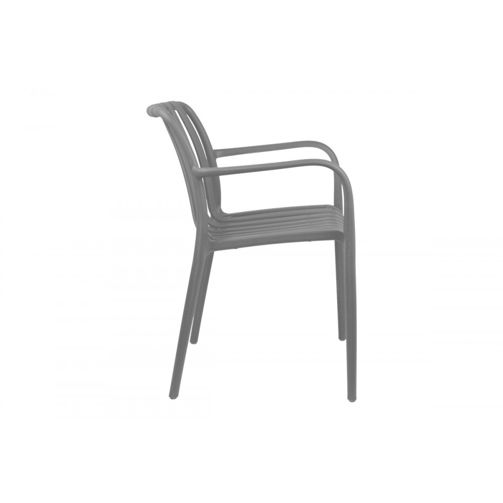 Πολυθρόνα "KARMEN" από pp σε ανθρακί χρώμα 58.5x54x80