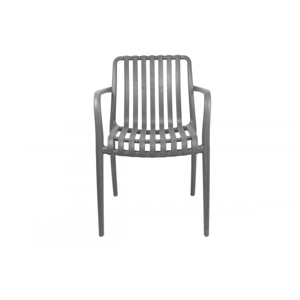 Πολυθρόνα "KARMEN" από pp σε ανθρακί χρώμα 58.5x54x80