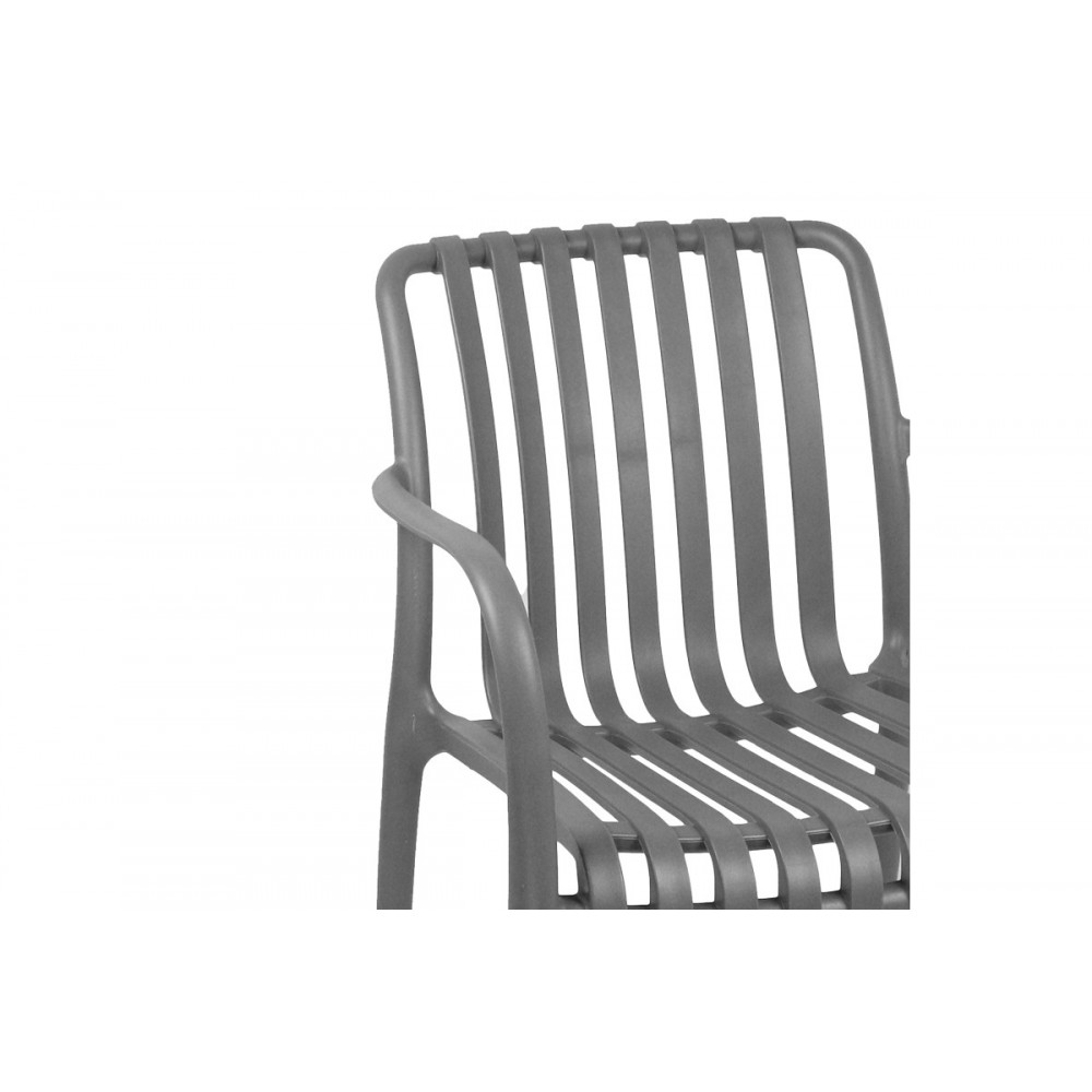 Πολυθρόνα "KARMEN" από pp σε ανθρακί χρώμα 58.5x54x80