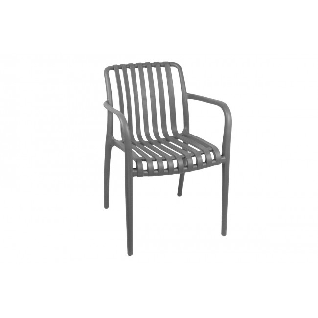 Πολυθρόνα "KARMEN" από pp σε ανθρακί χρώμα 58.5x54x80