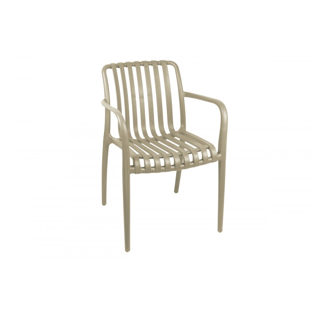 Πολυθρόνα "KARMEN" από pp σε χρώμα καπουτσίνο 58.5x54x80