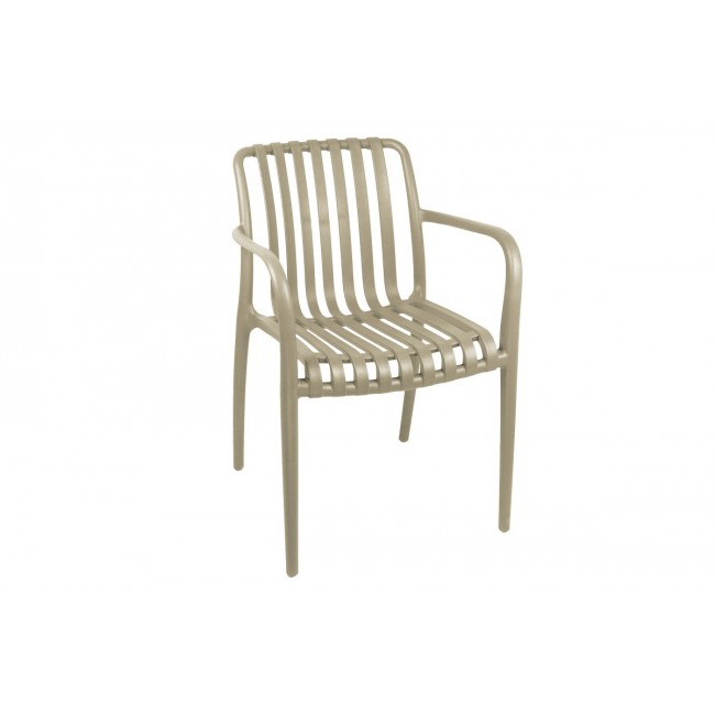 Πολυθρόνα "KARMEN" από pp σε χρώμα καπουτσίνο 58.5x54x80