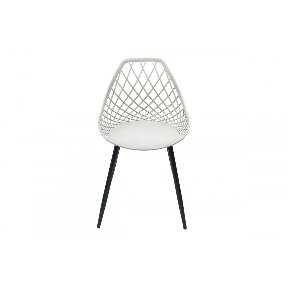 Καρέκλα "SUAN" από pp/μέταλλο σε λευκό/μαύρο χρώμα 56x49x82