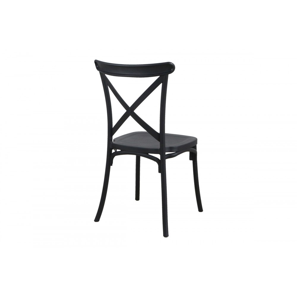 Καρέκλα "CROSSIE" από pp σε μαύρο χρώμα 38x46.5x82