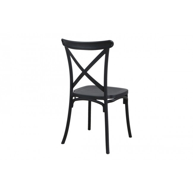Καρέκλα "CROSSIE" από pp σε μαύρο χρώμα 38x46.5x82