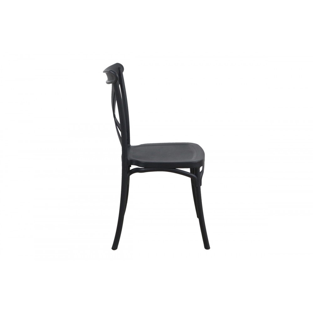 Καρέκλα "CROSSIE" από pp σε μαύρο χρώμα 38x46.5x82