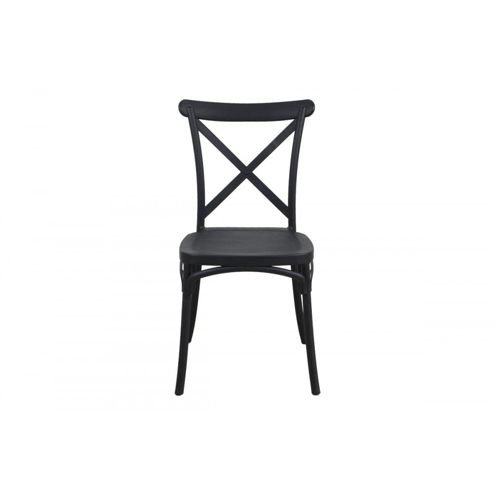 Καρέκλα "CROSSIE" από pp σε μαύρο χρώμα 38x46.5x82