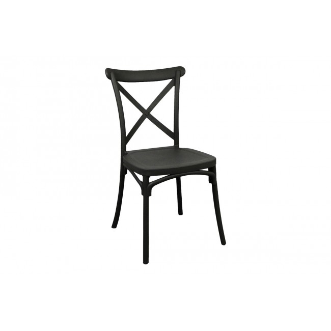 Καρέκλα "CROSSIE" από pp σε μαύρο χρώμα 38x46.5x82