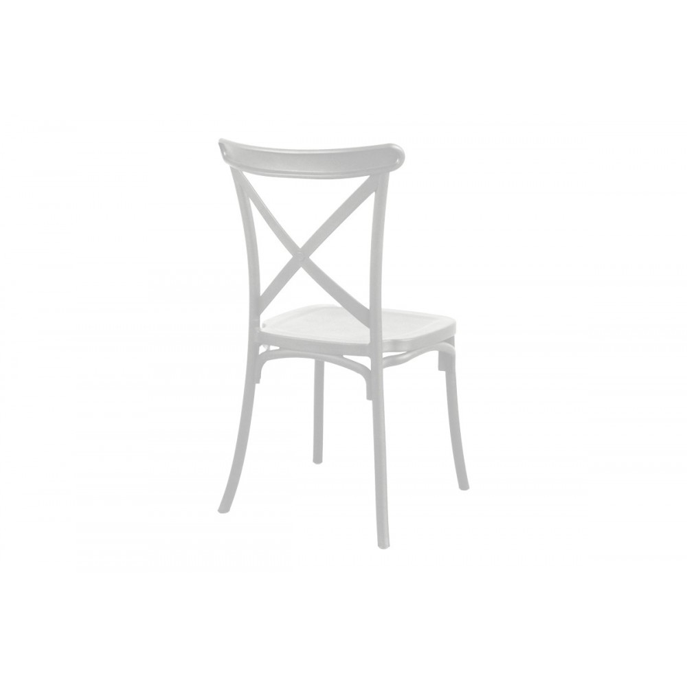 Καρέκλα "CROSSIE" από pp σε λευκό χρώμα 38x46.5x82