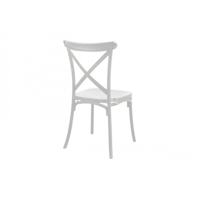 Καρέκλα "CROSSIE" από pp σε λευκό χρώμα 38x46.5x82