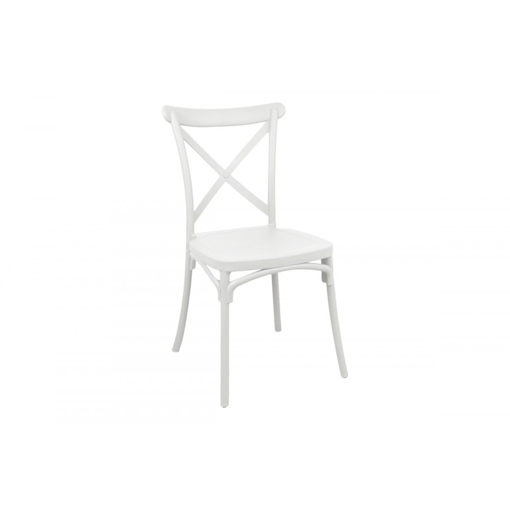 Καρέκλα "CROSSIE" από pp σε λευκό χρώμα 38x46.5x82