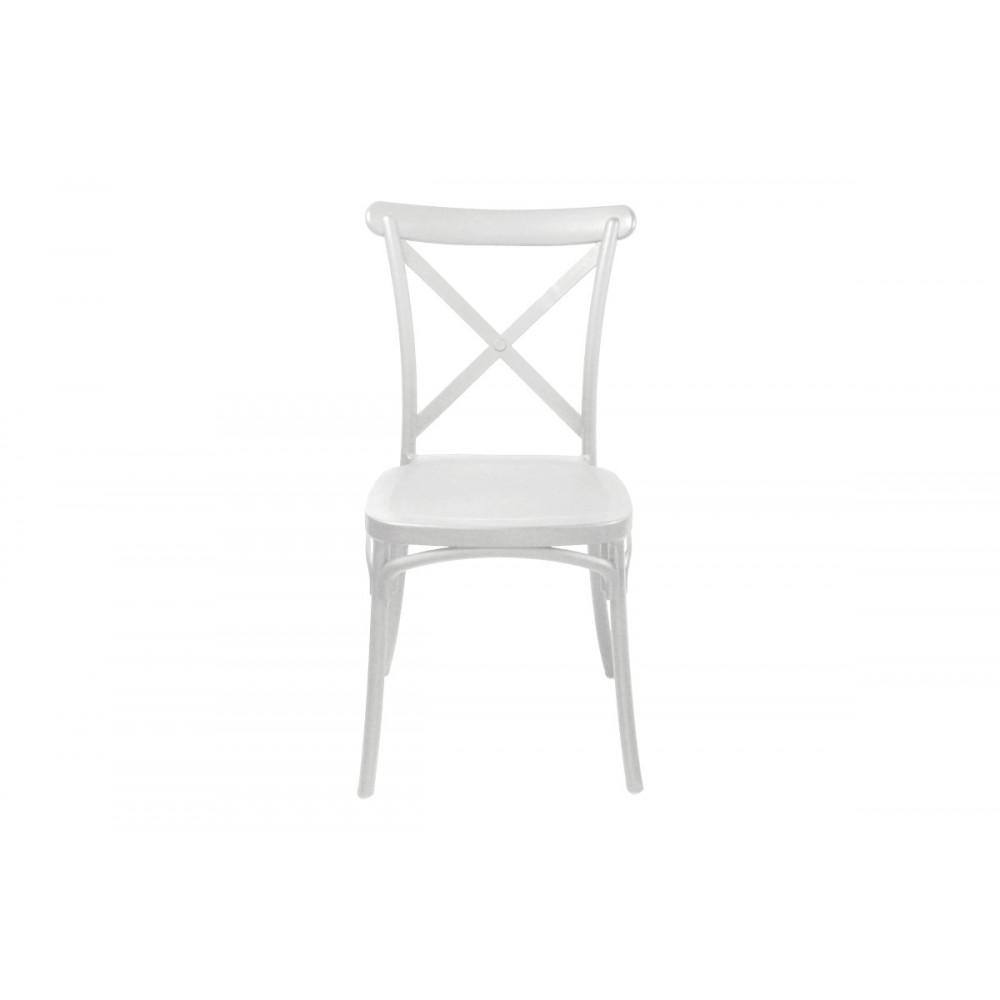 Καρέκλα "CROSSIE" από pp σε λευκό χρώμα 38x46.5x82