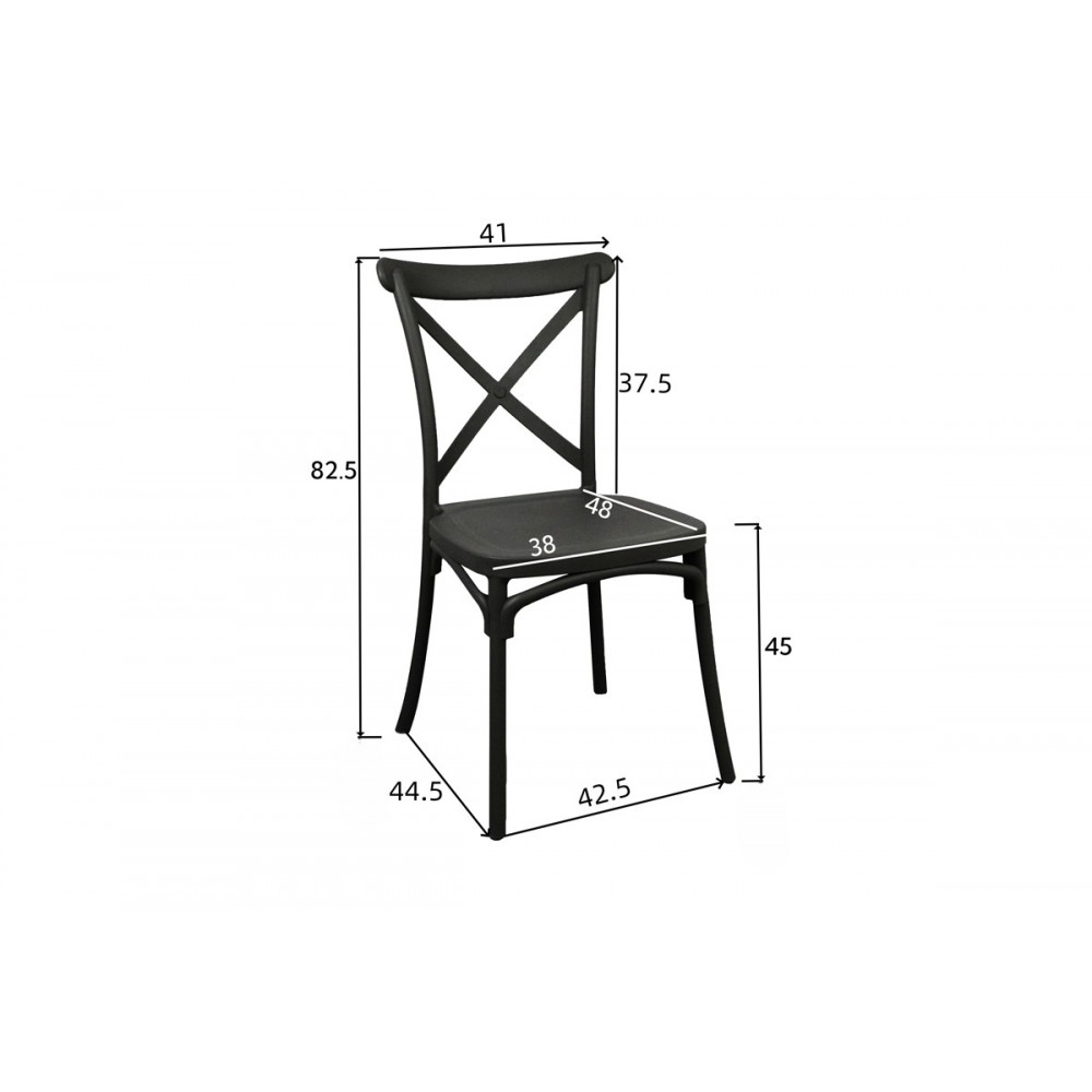 Καρέκλα "CROSSIE" από pp σε λευκό χρώμα 38x46.5x82