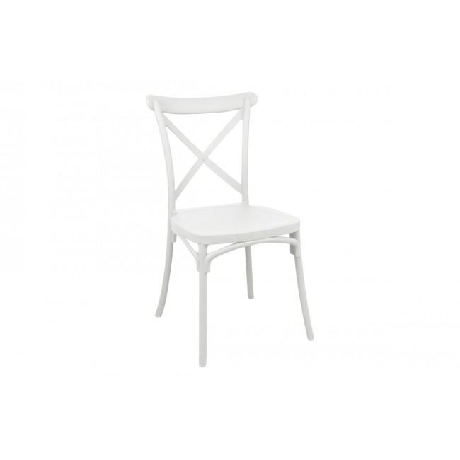 Καρέκλα "CROSSIE" από pp σε λευκό χρώμα 38x46.5x82
