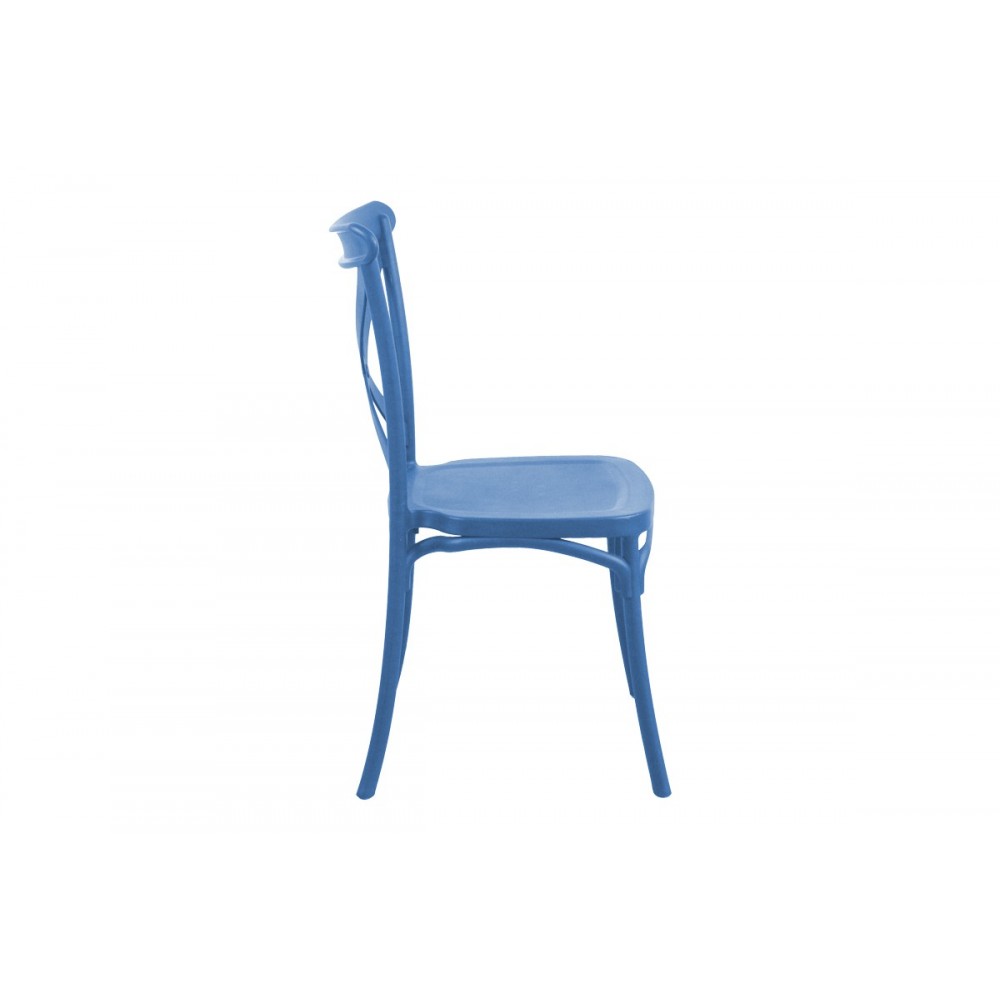 Καρέκλα "CROSSIE" από pp σε μπλε χρώμα 38x46.5x82