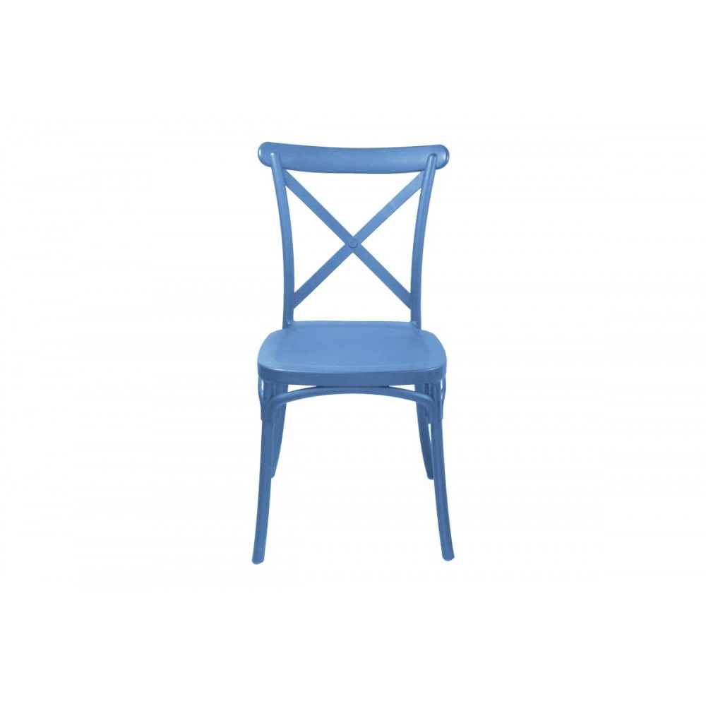 Καρέκλα "CROSSIE" από pp σε μπλε χρώμα 38x46.5x82