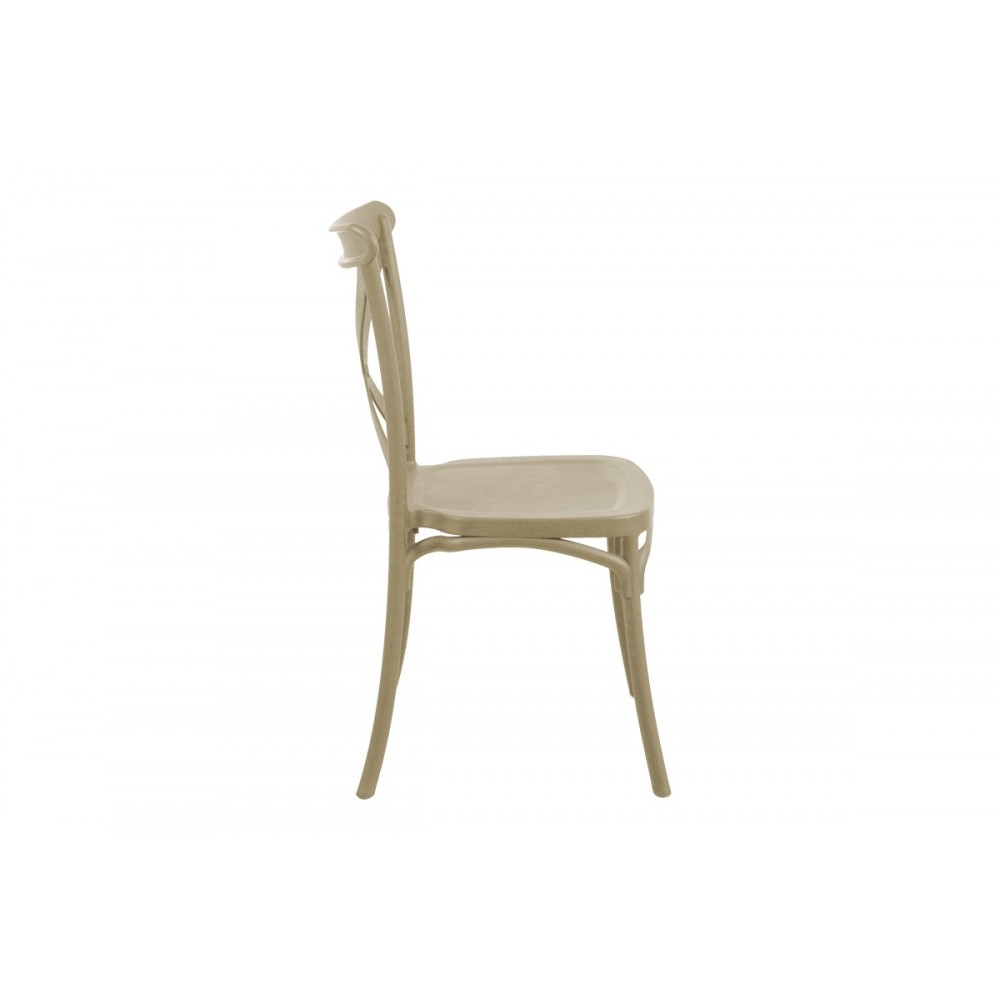 Καρέκλα "CROSSIE" από pp σε χρώμα καπουτσίνο 38x46.5x82