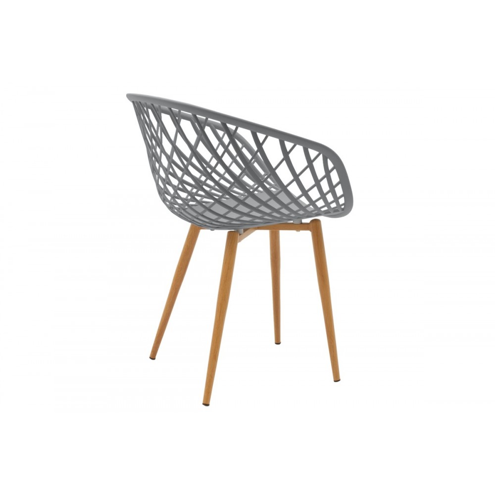 Τραπεζαρία 3τμχ "EZRA-NATALI" από pp/mdf σε γκρι/φυσικό χρώμα 80x80x76