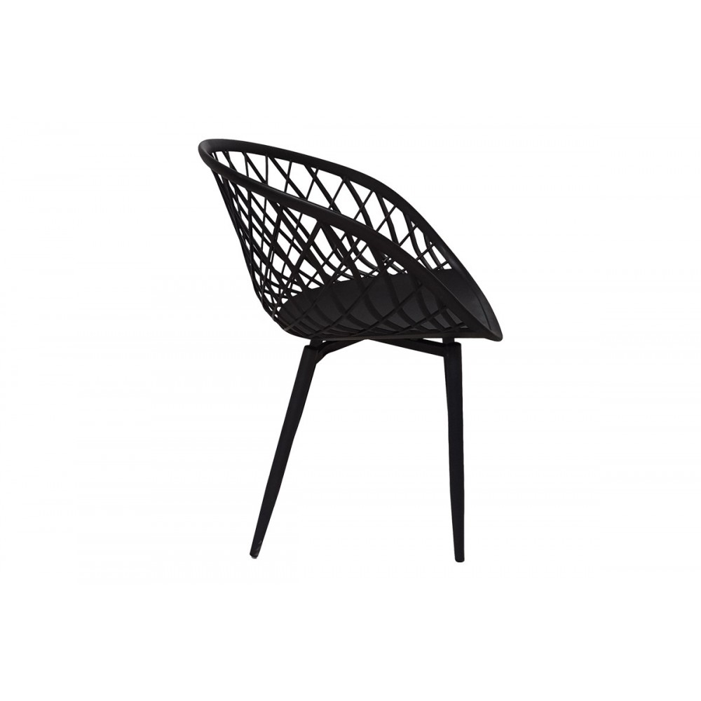 Τραπεζαρία 5τμχ "EZRA-BALOU I" από mdf/pp σε μαύρο χρώμα Φ120x75