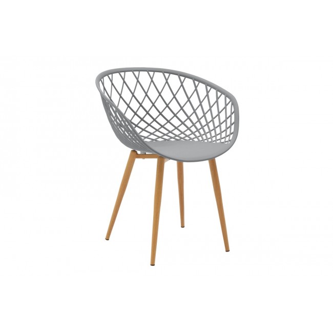 Τραπεζαρία 5τμχ "EZRA-JULITA" από pp/mdf σε γκρι/φυσικό χρώμα Φ80x73