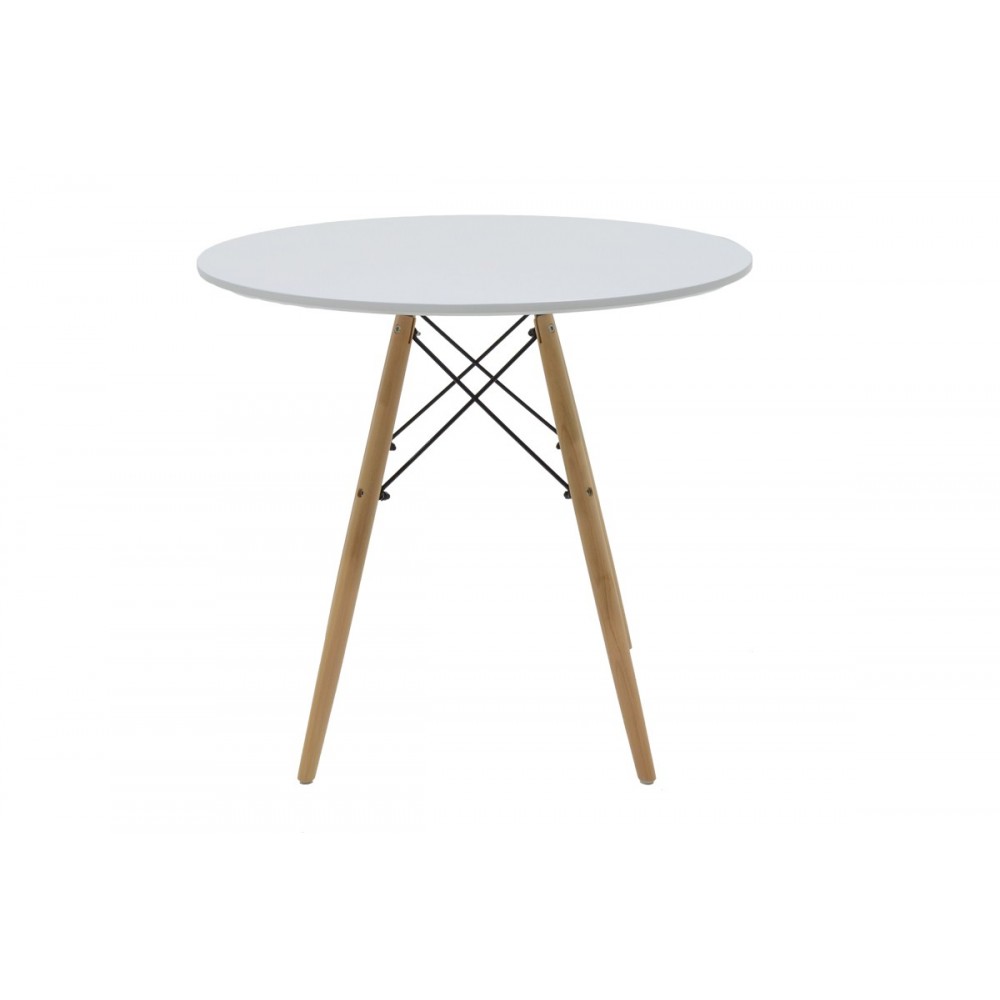 Τραπεζαρία 5τμχ "EZRA-JULITA" από pp/mdf σε γκρι/φυσικό χρώμα Φ80x73